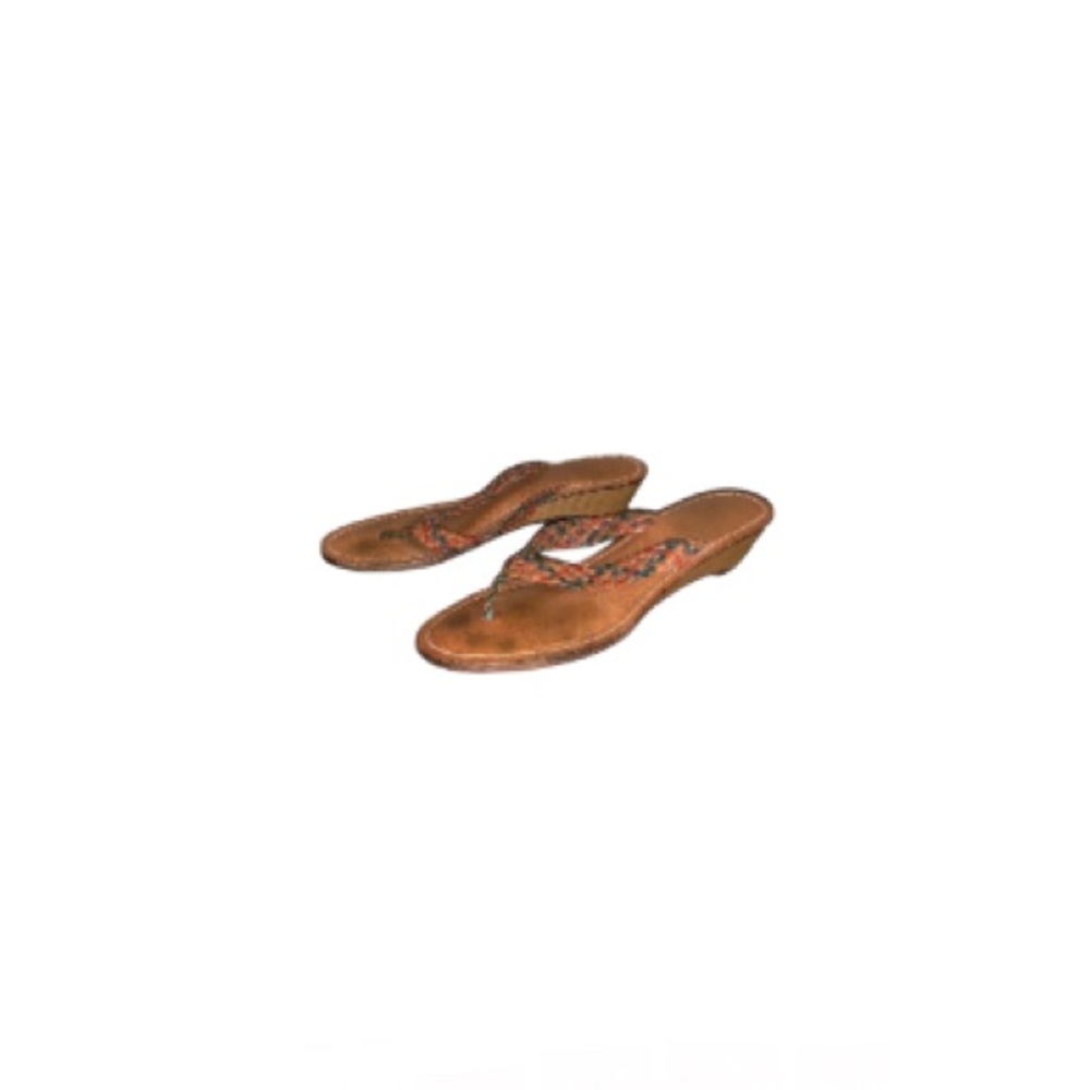 Handmade Boho Woven Leather Thong Sandals - Women’s Size 6